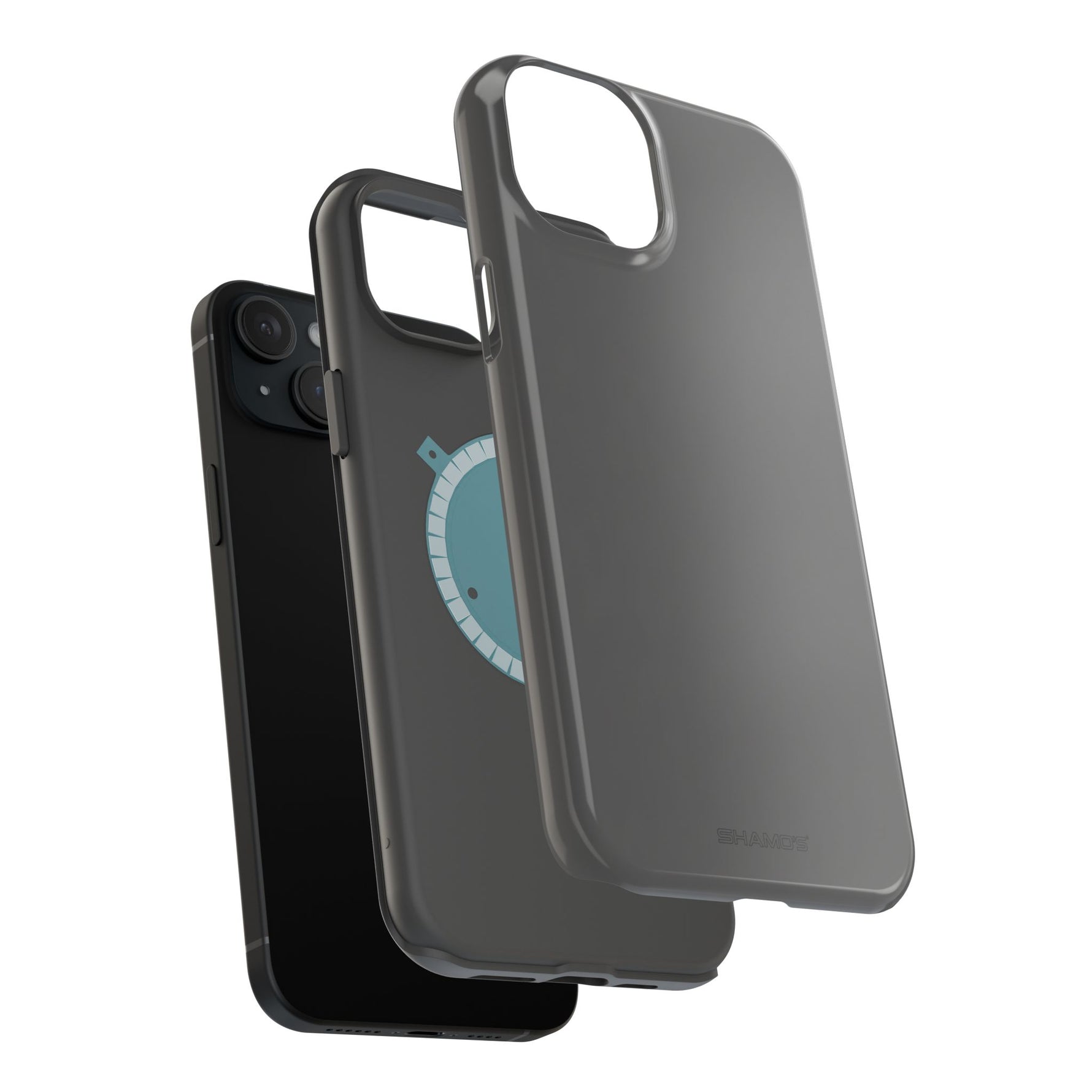 Charcoal Ink Black Solid Color Impact-Resistant iPhone Case | Slim Shockproof Magsafe-Compatible