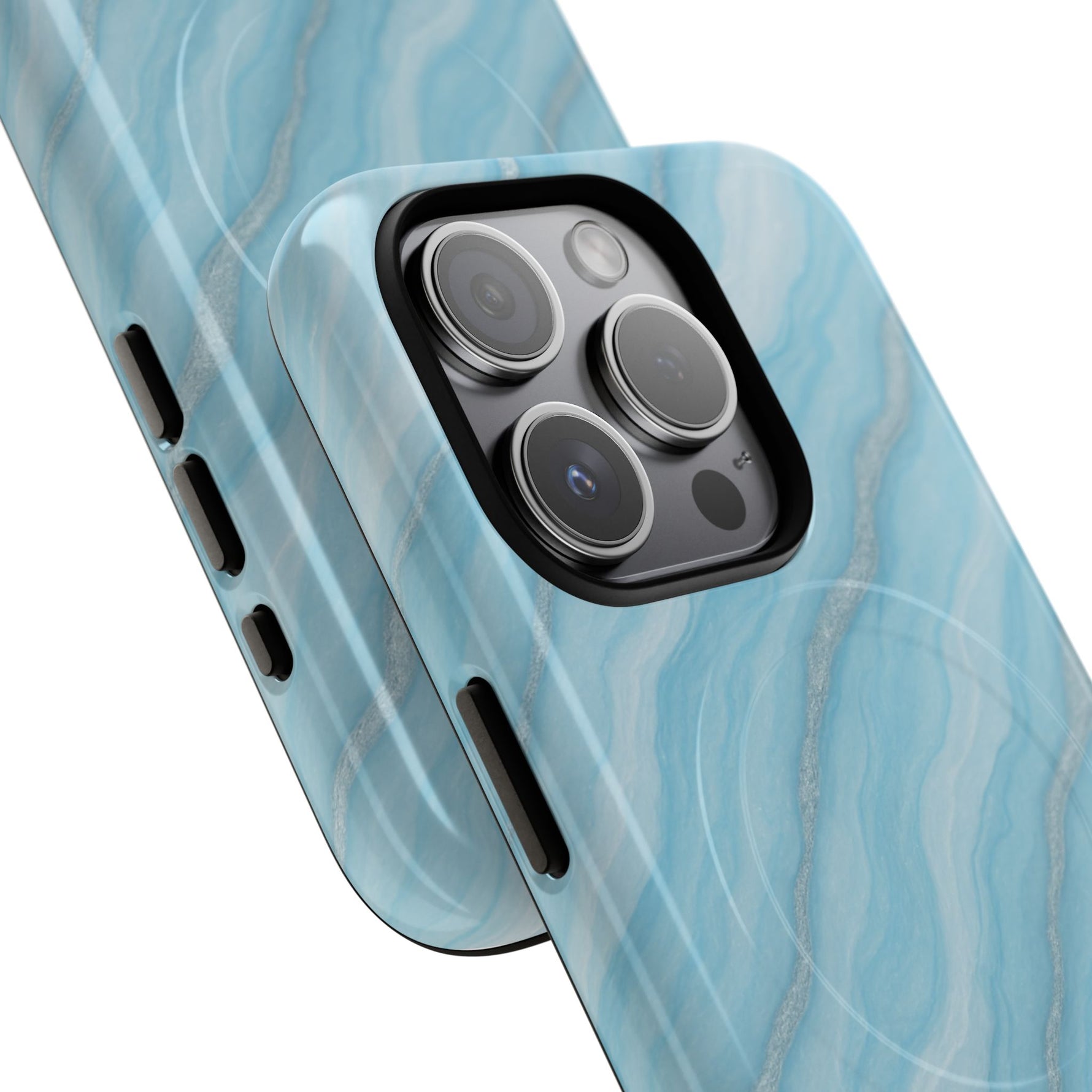 Sky Blue Marble iPhone Case with MagSafe - Shamo's