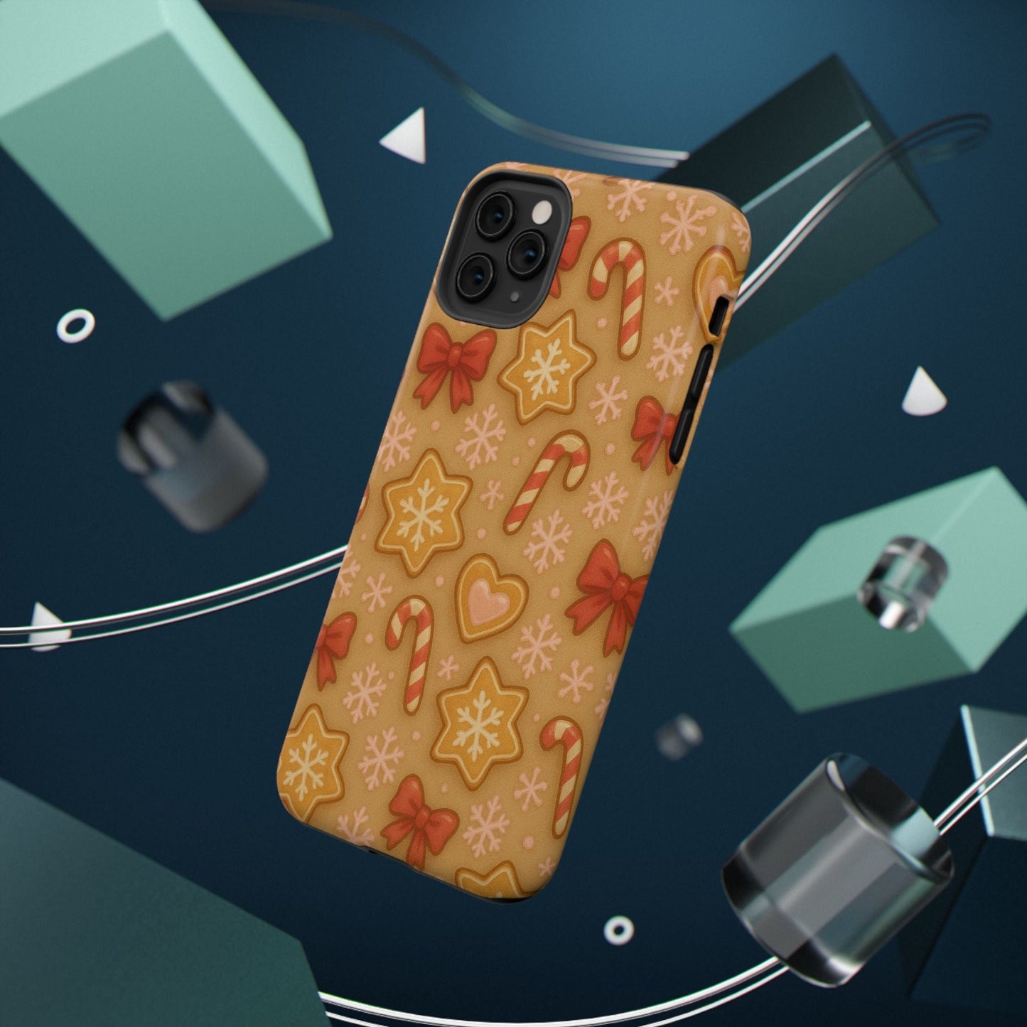 Candy Cane & Gingerbread Holiday iPhone Case — Impact-Resistant