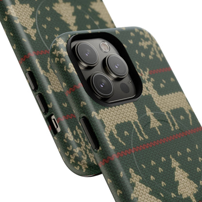 Holiday Knit Reindeer MagSafe Tough iPhone Case