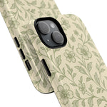 Sage Green Vintage Floral Pattern iPhone Case | MagSafe Compatible - Shamo's