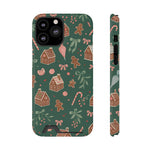 Holiday Gingerbread Phone Case with Card Holder — Festive Green Candy Cane Design  Shamo's iPhone 13 Pro Max / Glossy / Without gift packagin