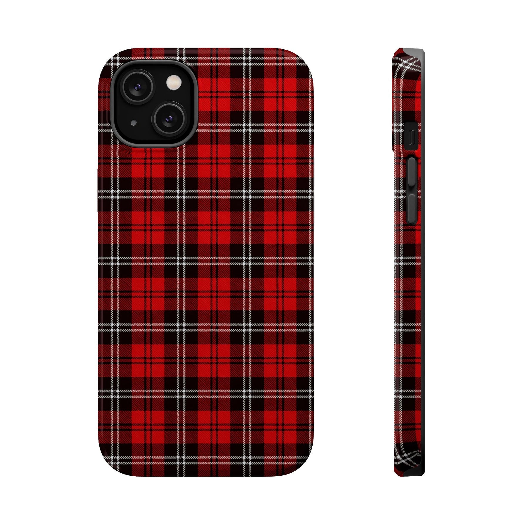 Red Tartan Plaid Impact-Resistant iPhone Case | MagSafe compatibility  Shamo's iPhone 14 Plus / Glossy
