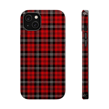 Red Tartan Plaid Impact-Resistant iPhone Case | MagSafe compatibility  Shamo's iPhone 14 Plus / Glossy