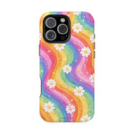 Rainbow Daisy Magnetic Impact-Resistant Phone Case with MagSafe Compatibility - iPhone 16 Pro Max / Matte - Shamo's