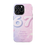 6 7 Viral TikTok Trend Pastel Aesthetic Magnetic Impact-Resistant iPhone Case, Personalizable Text and MagSafe Compatible