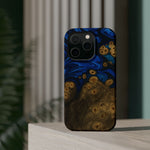 Blue Swirl & Burl Wood Impact iPhone Case | MagSafe compatible  Shamo's