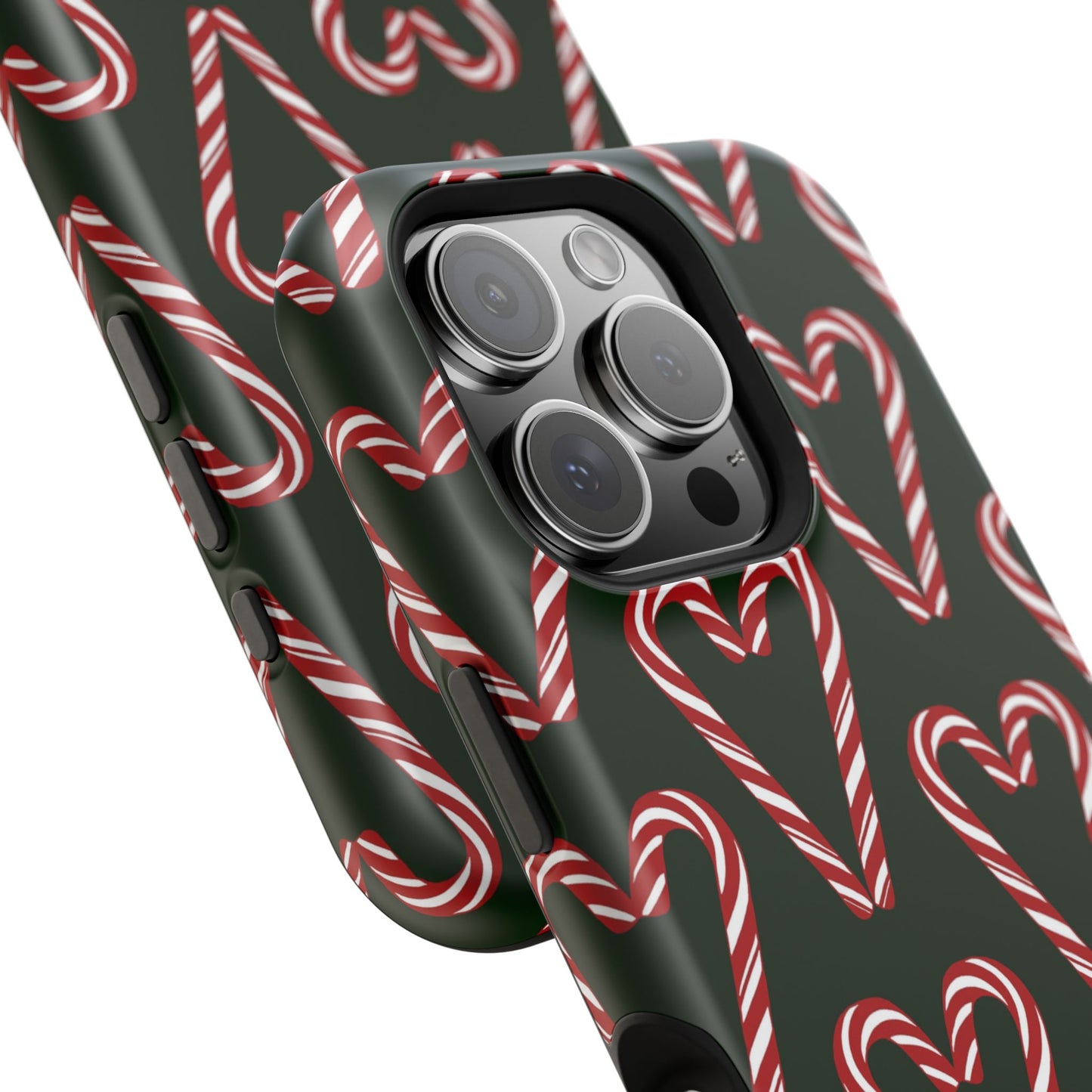 Candy Cane Heart MagSafe Impact-Resistant iPhone Case