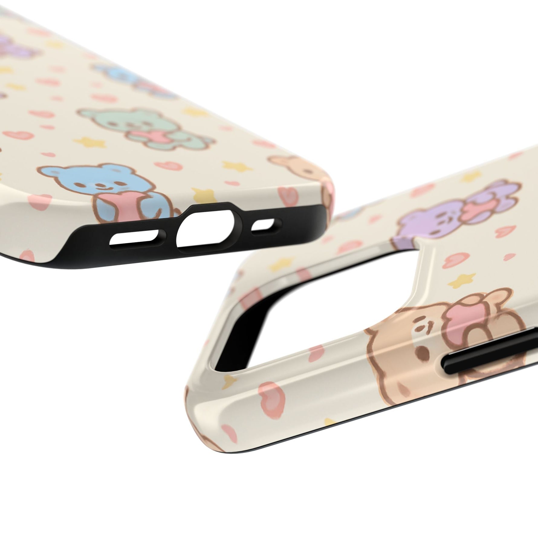 Cute Pastel Bear Impact Phone Case | Heart & Star Kawaii Pattern  Shamo's
