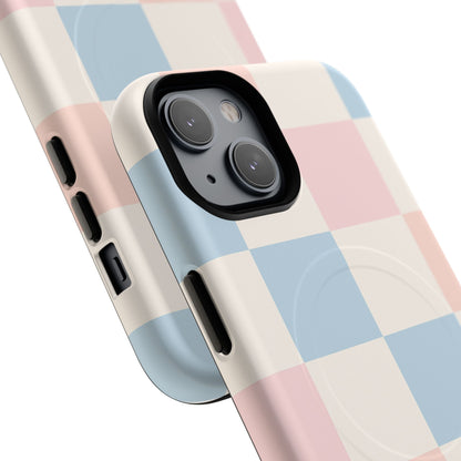 Pastel Checkerboard Pattern iPhone Cases - MagSafe