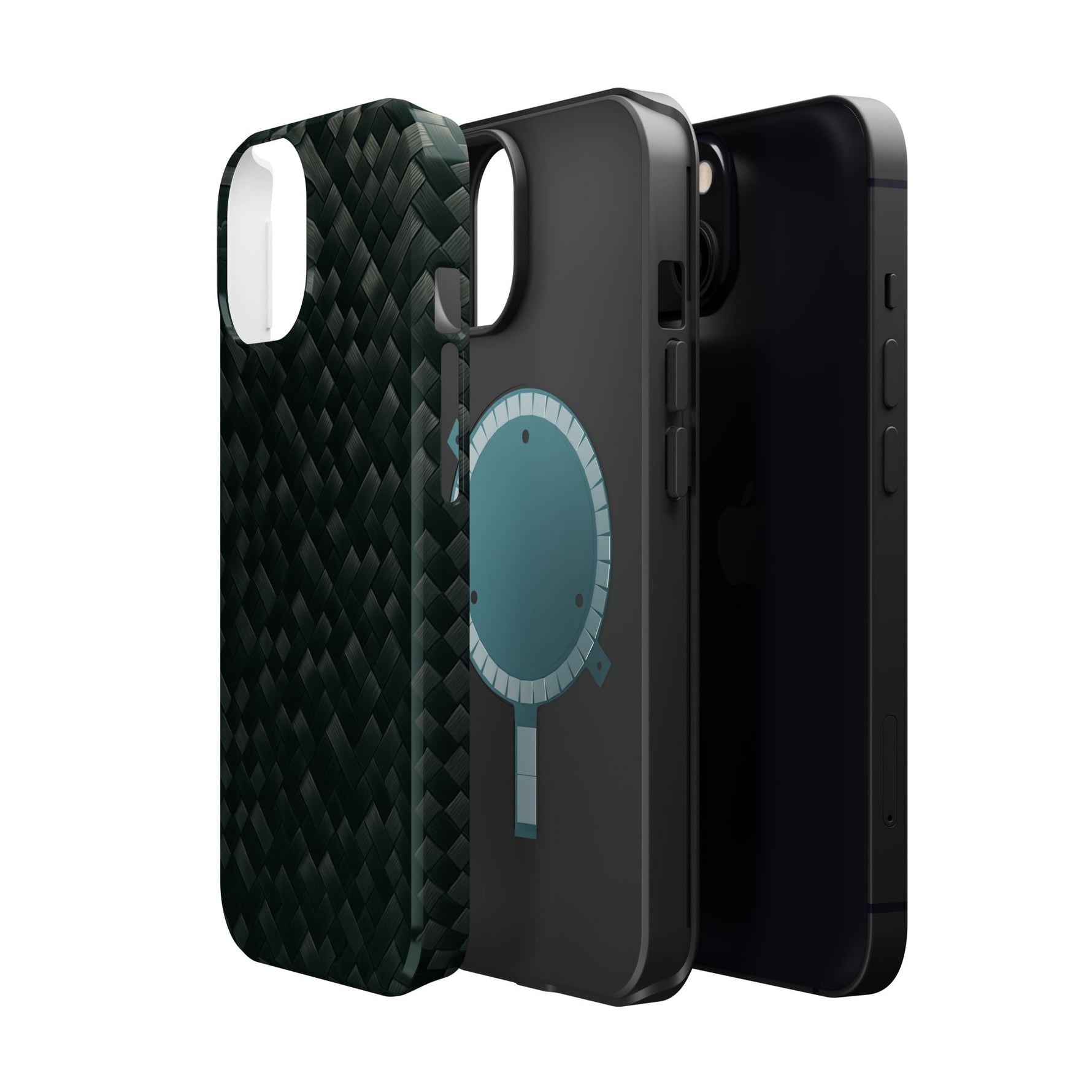 Dark Carbon Fiber Texture Magnetic Impact-Resistant iPhone Case | MagSafe compatible  Shamo's
