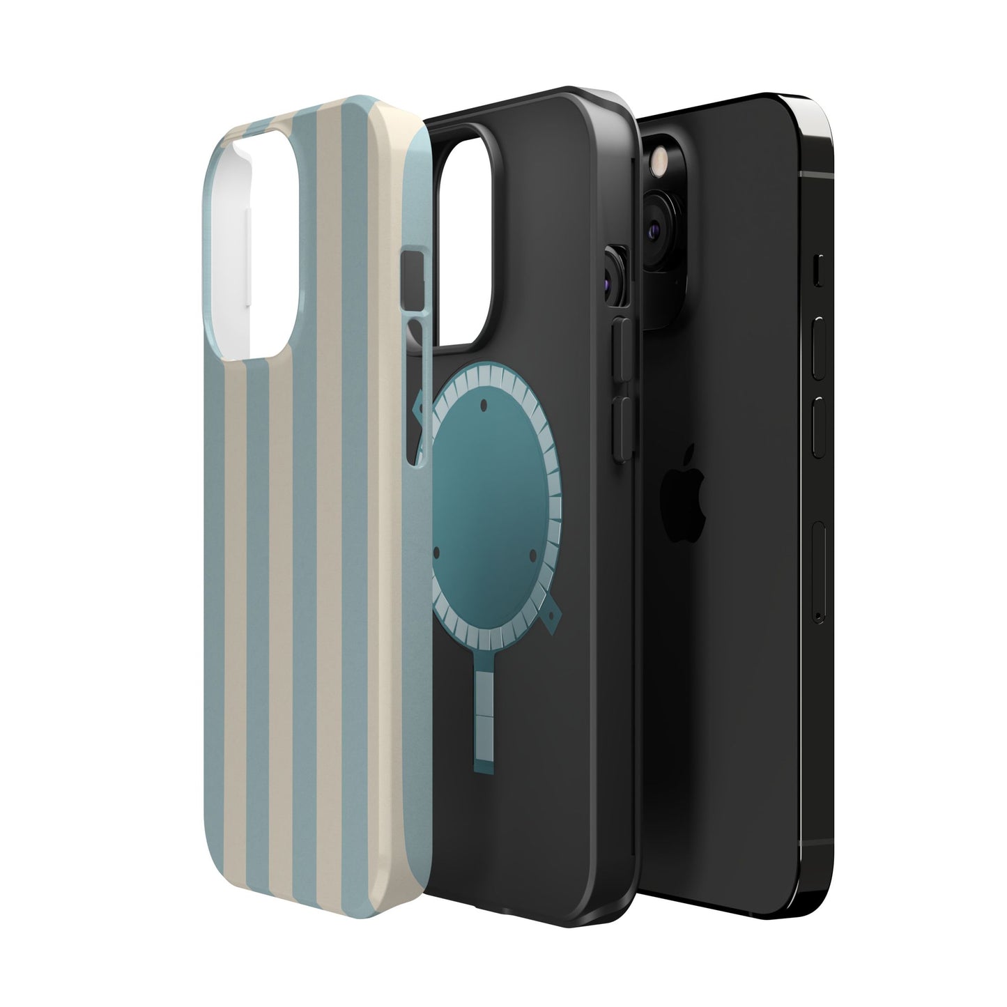 Blue Strips Pattern iPhone Case Compatible with MagSafe