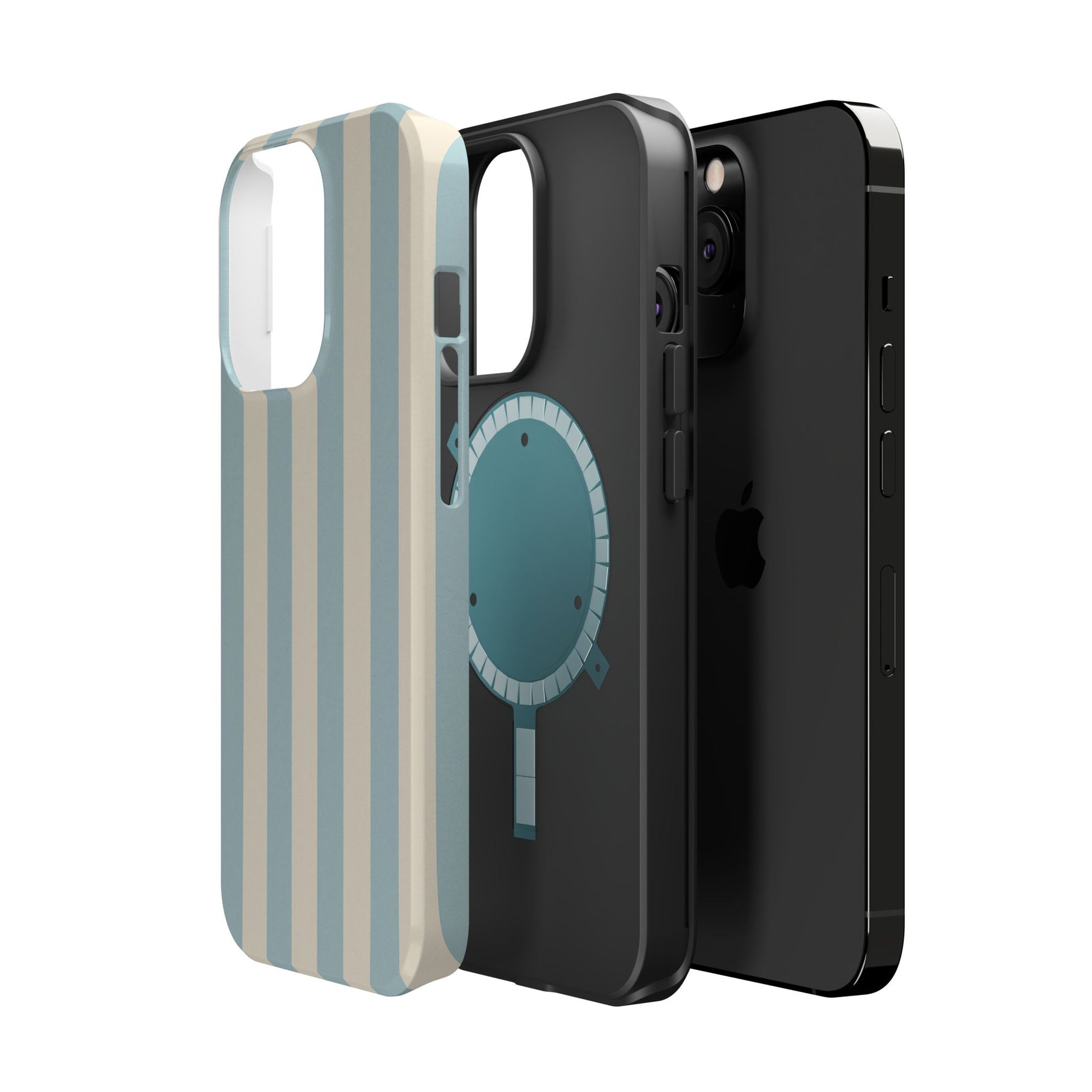 Blue Strips Pattern iPhone Case Compatible with MagSafe - Shamo's