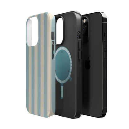 Blue Strips Pattern iPhone Case Compatible with MagSafe