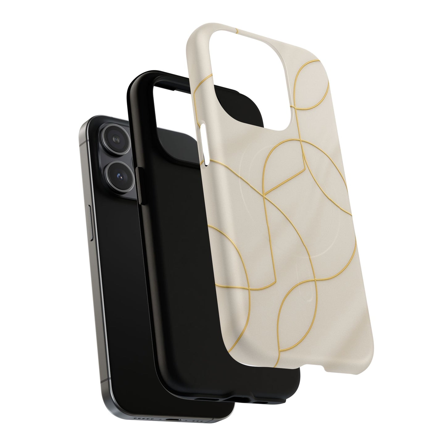 Gold Geometry on Silk Luxury Series iPhone Case with MagSafe - Shamo's
