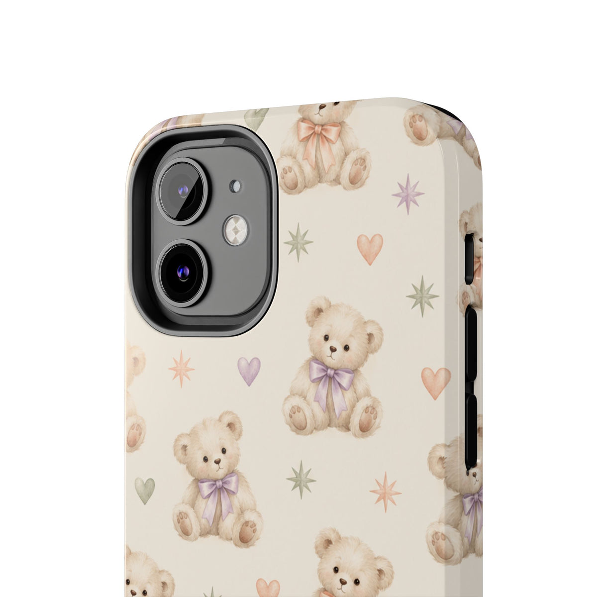 Cute Pastel Bear Impact Phone Case | Heart & Star Kawaii Pattern