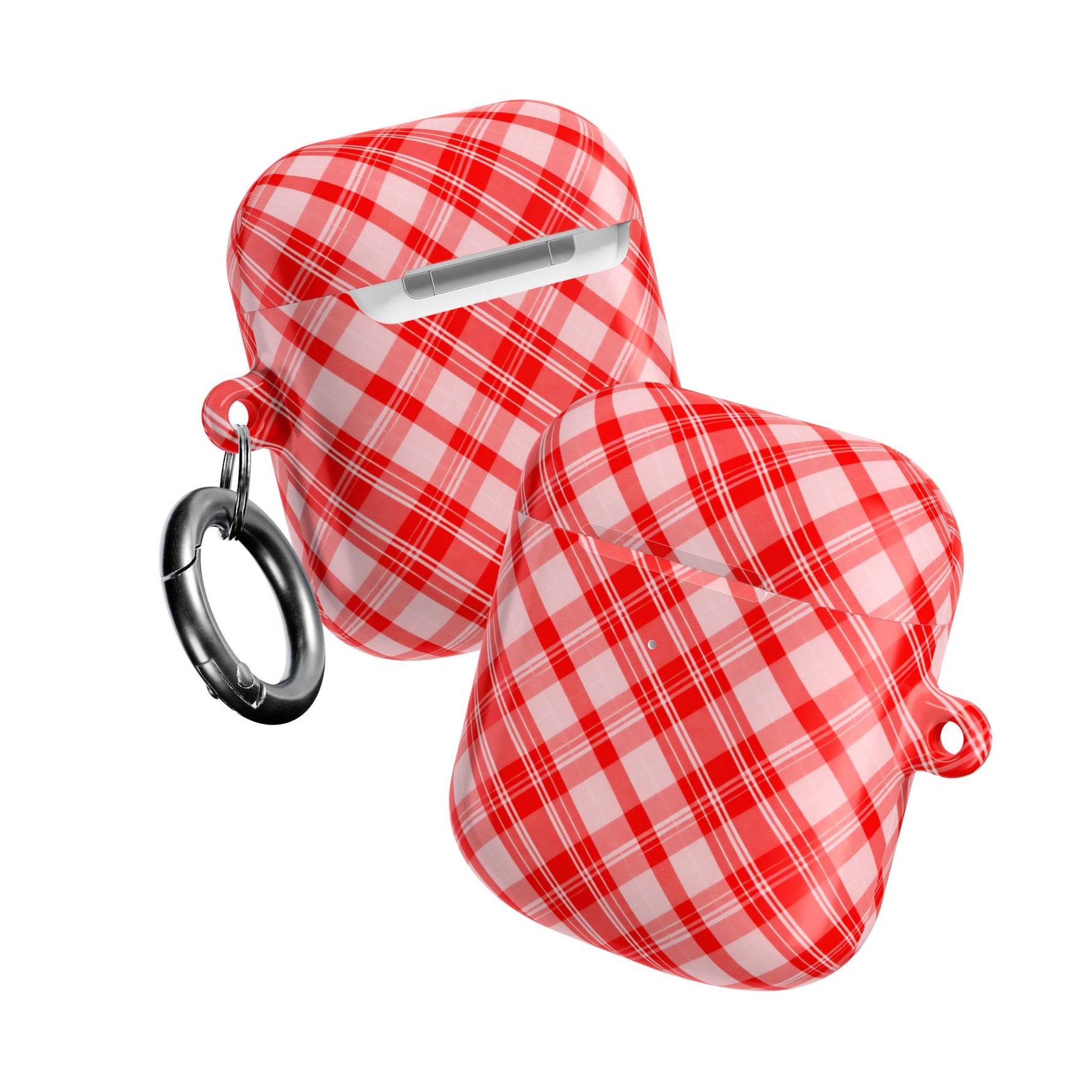 Red Plaid AirPod Case – Festive Check Pattern Protective Cover