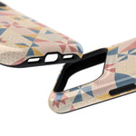 Prairie Quilt – Pastel Patchwork Pattern MagSafe Phone Case, glossy compact wide-camera Pro model, port openings and edge details
