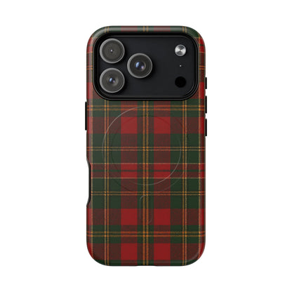 Plaid Holiday iPhone Case — Red & Green Tartan (MagSafe compatible)