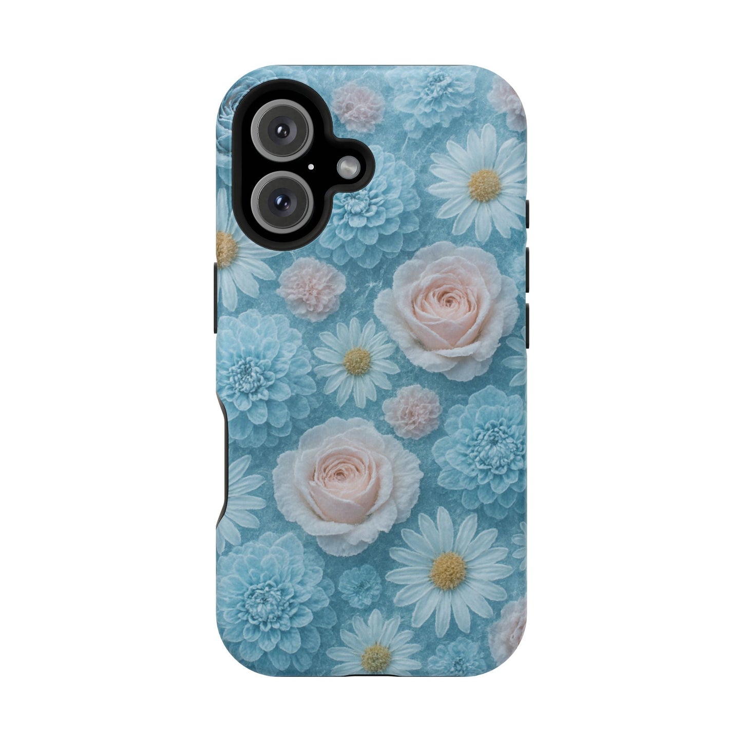Frozen Floral Rose & Daisy Impact iPhone Case | MagSafe compatible  Shamo's iPhone 16 / Matte