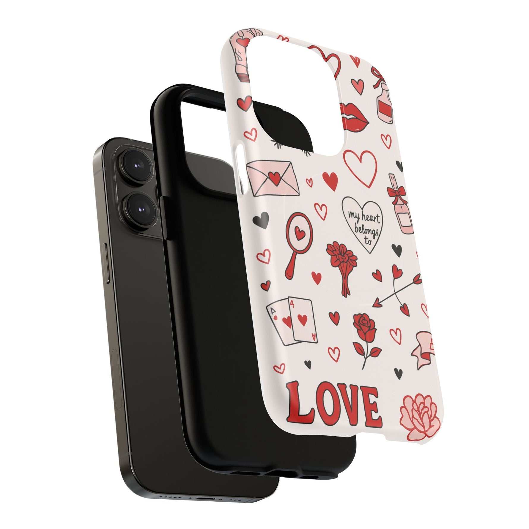 Romantic Love Doodle Tough iPhone Case (