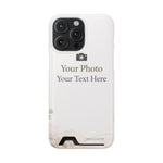 Funda para teléfono personalizable con tarjetero | Añade tu propia foto y texto
