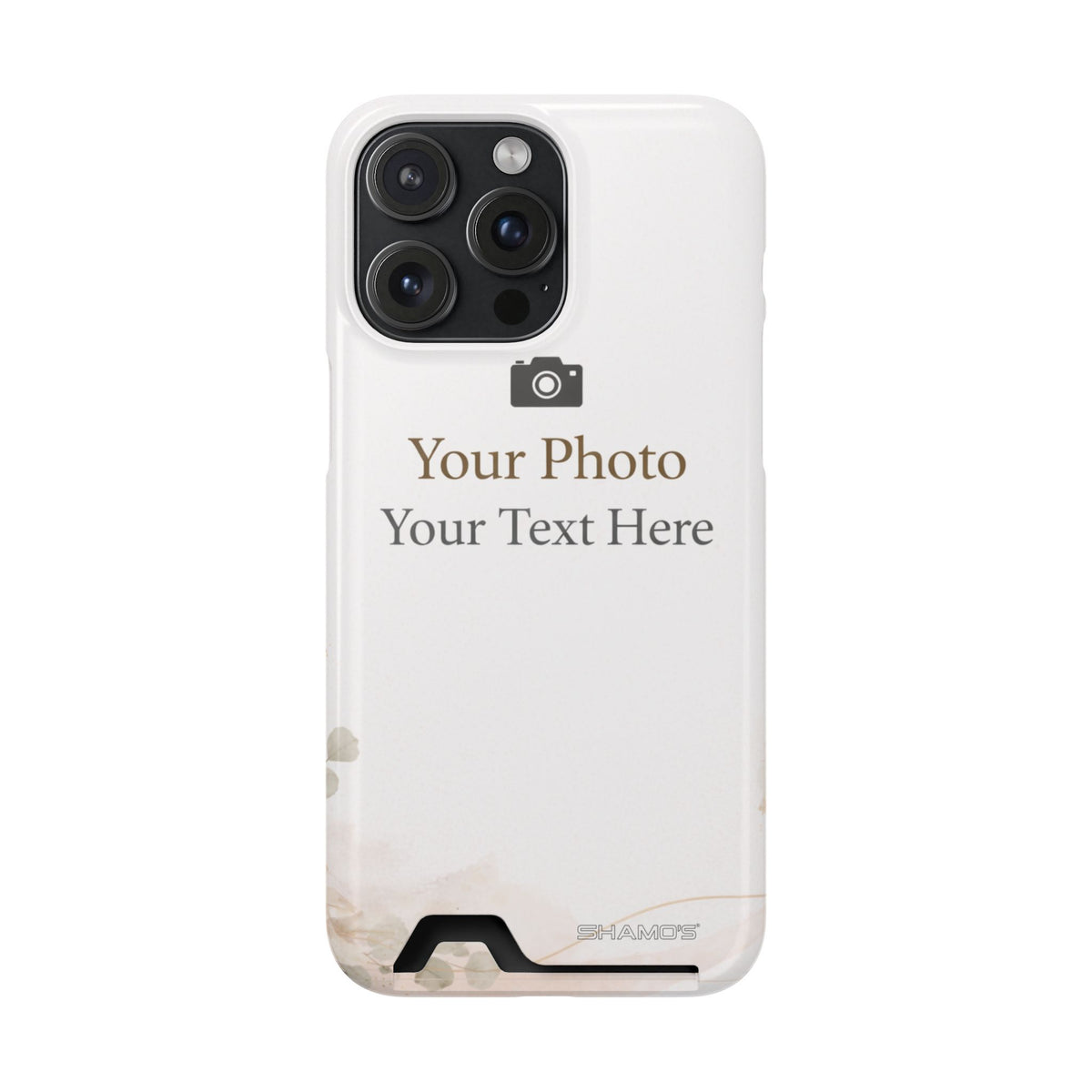 Funda para teléfono personalizable con tarjetero | Añade tu propia foto y texto