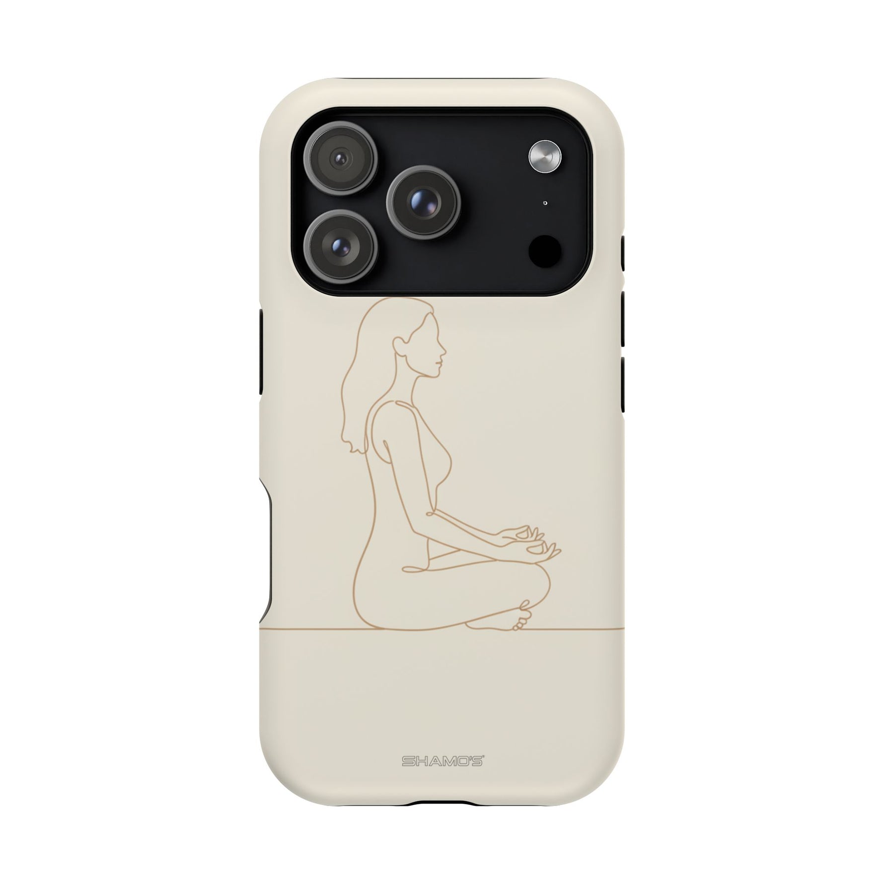 Meditation Line Art Minimalist Magnetic Impact Phone Case, Protective MagSafe iPhone Cover