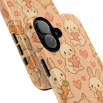 Cozy Critter Friends iPhone Case — Cute Bunny & Kitten Heart Pattern with MagSafe  Shamo's