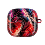 AirPods Case,  Red & Pink Abstract Wave Pattern Protective Cover
