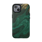 Emerald Marble with Gold Veins iPhone Case | with MagSafe  Shamo's iPhone 14 / Matte