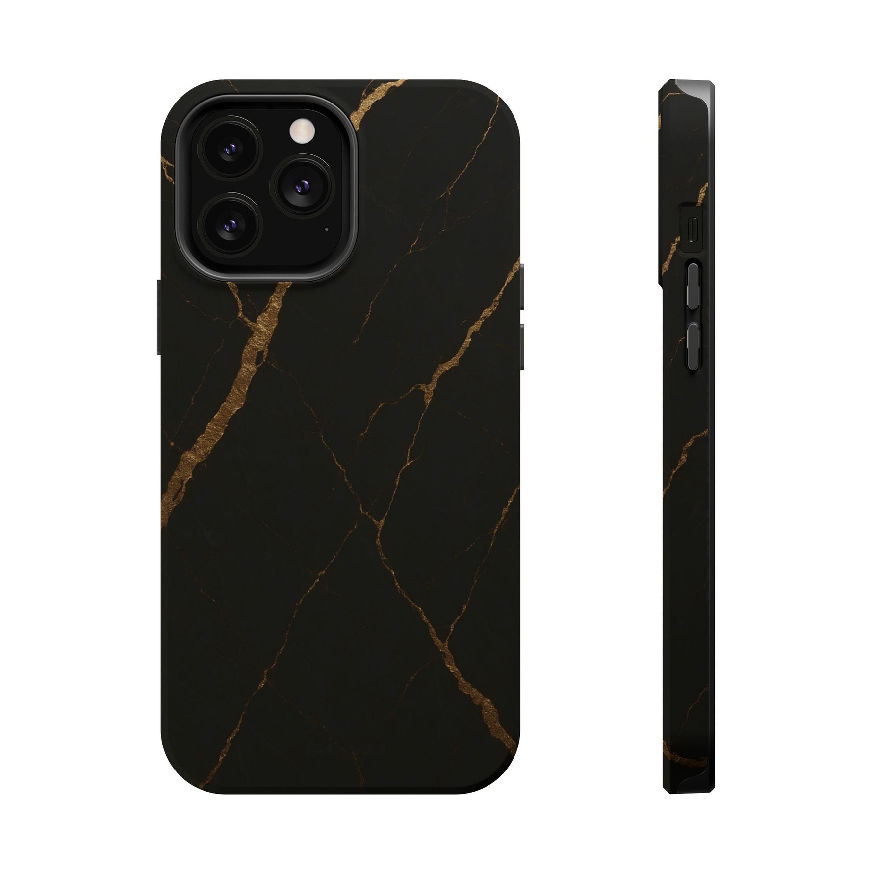 Black & Gold Marble iPhone Case with MagSafe - iPhone 13 Pro Max / Matte - Shamo's