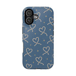 Lasso Hearts – Blue Western Heart MagSafe Phone Case, glossy iPhone 17, rear view