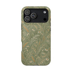 Golden Meadow – Sage Green Wildflower MagSafe Phone Case, glossy iPhone 18 Pro Max, rear view