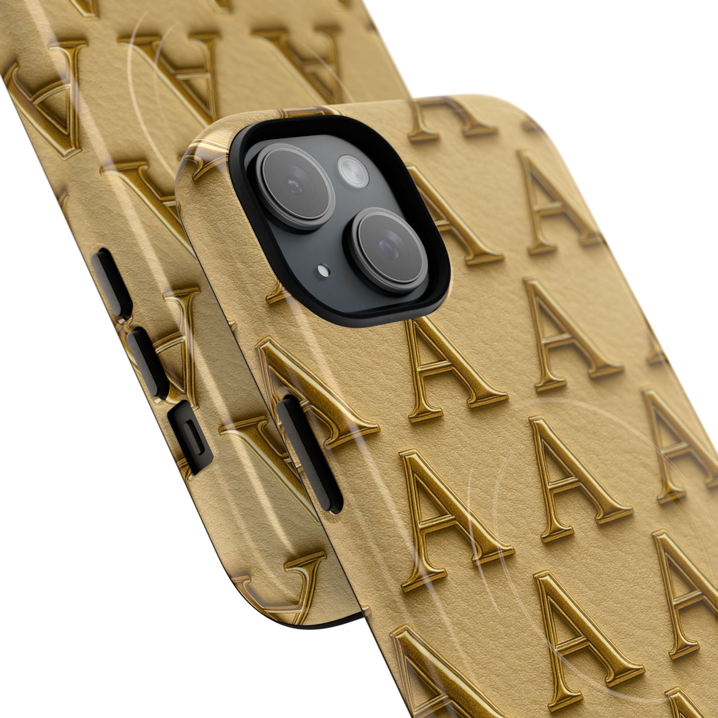 Gold Monogram 'A' iPhone Case with MagSafe - Shamo's