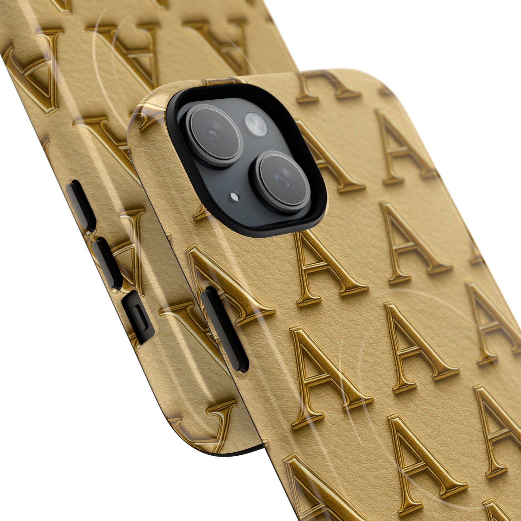 Gold Monogram 'A' iPhone Case with MagSafe - Shamo's