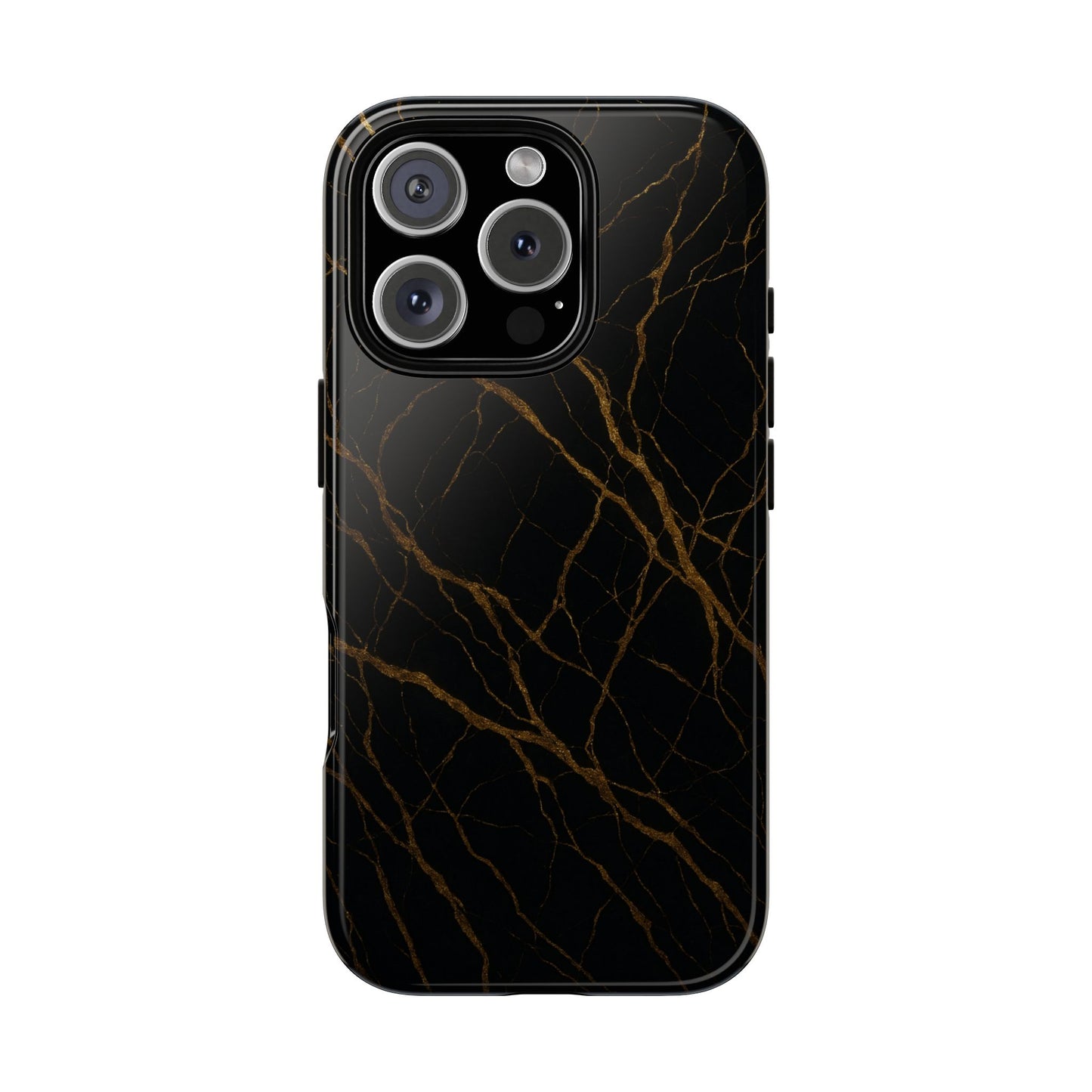 Black Marble Tough iPhone Case