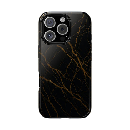 Black Marble Tough iPhone Case