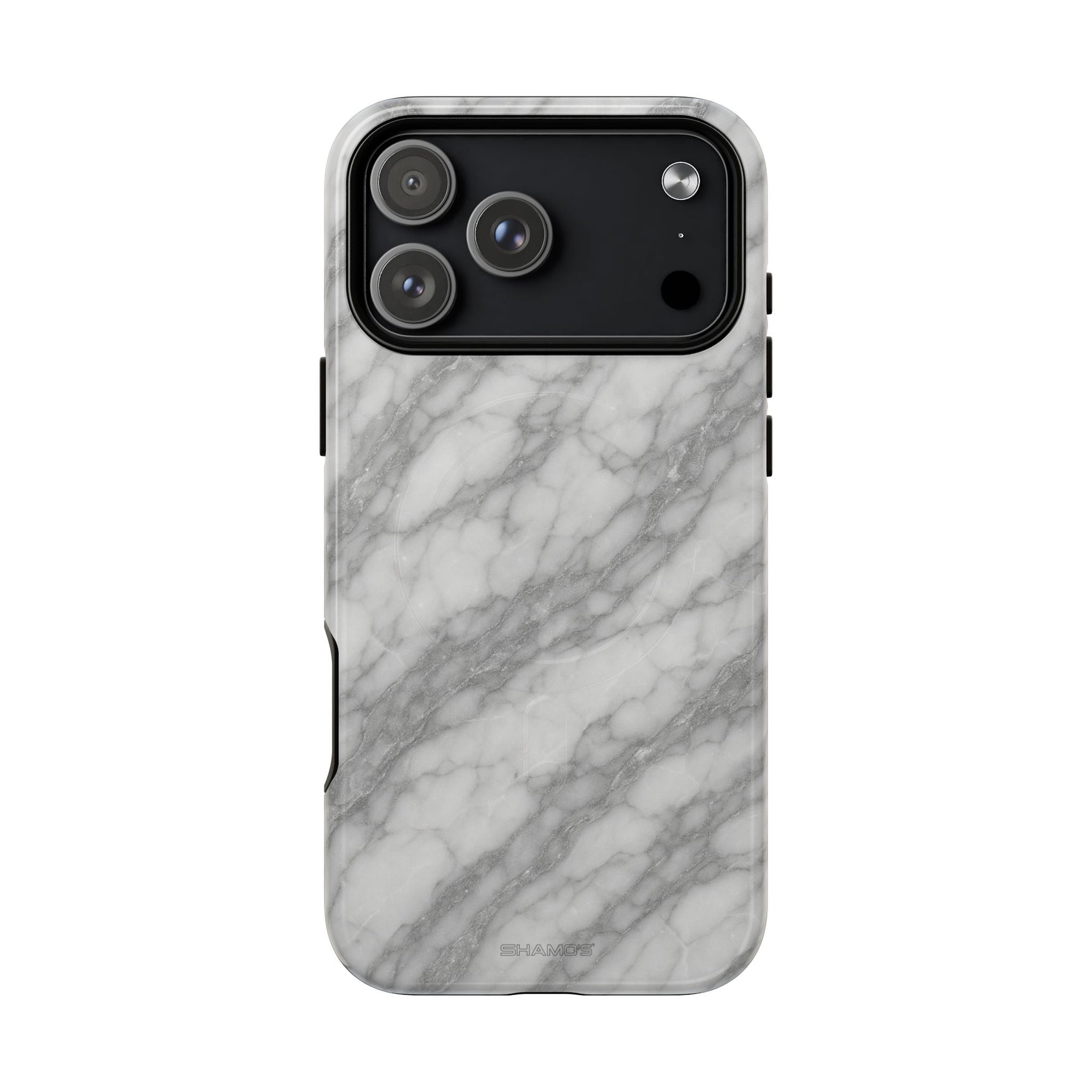 Silver Mist Marble iPhone Case with MagSafe - iPhone 17 Pro Max / Glossy - Shamo's