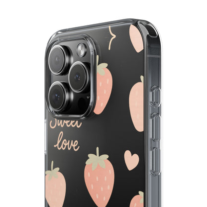 Sweet Love Strawberry Clear iPhone Case | MagSafe