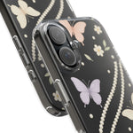 Butterfly Pearl Impact-Resistant Clear iPhone Case  Shamo's
