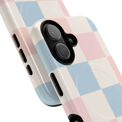 Pastel Checkerboard Pattern iPhone Cases - MagSafe