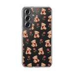 Romantic Teddy Bear Impact-Resistant Phone Case with Heart Design