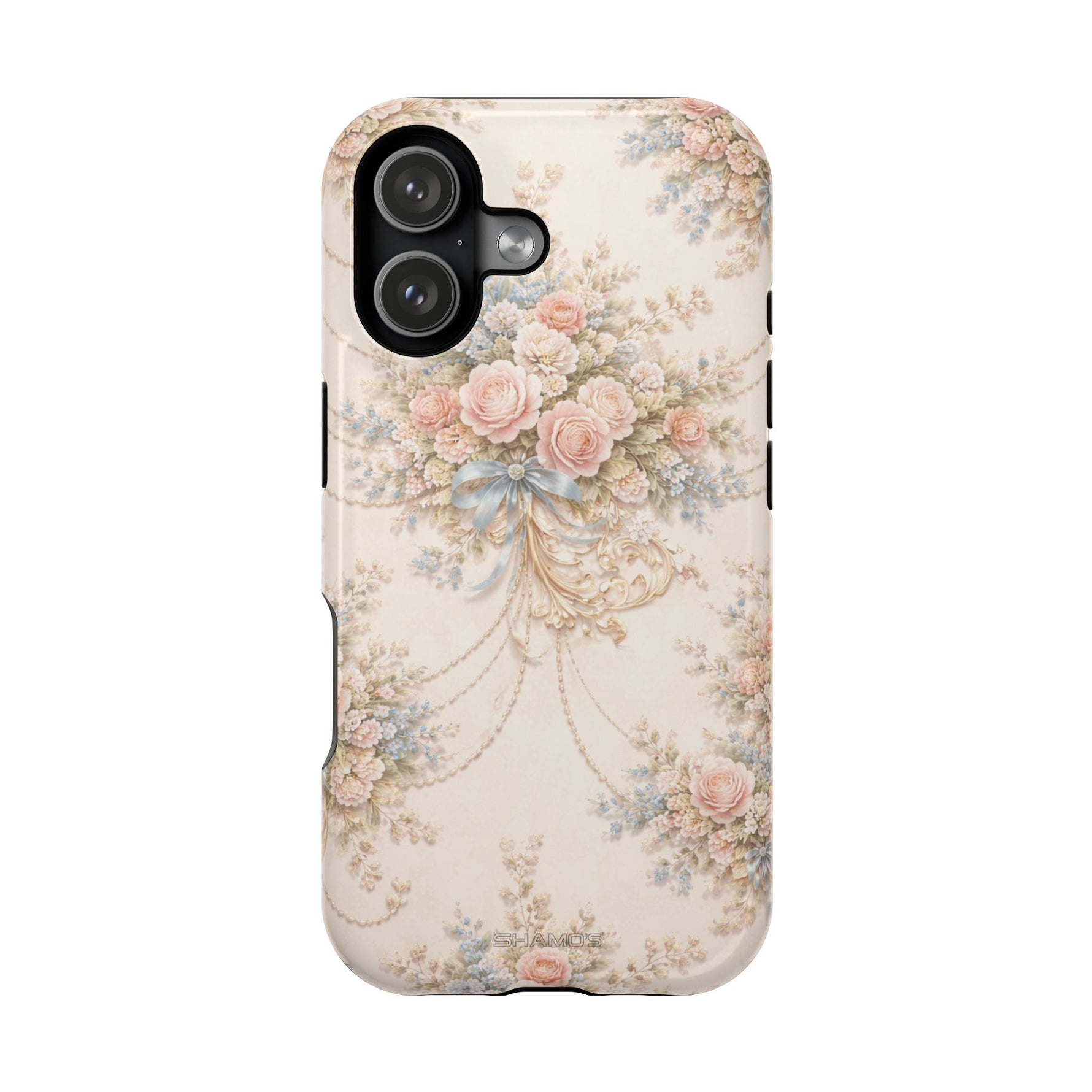 Floral Vintage Rose Phone Case, MagSafe Impact-Resistant - iPhone 17 / Glossy - Shamo's