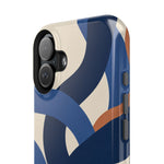 Indigo Loom MagSafe Phone Case – Blue & Ivory Abstract Woven Pattern