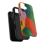 Abstract Color Wave Tough Phone Case — Bold Orange & Green Protective Phone Cover  Shamo's