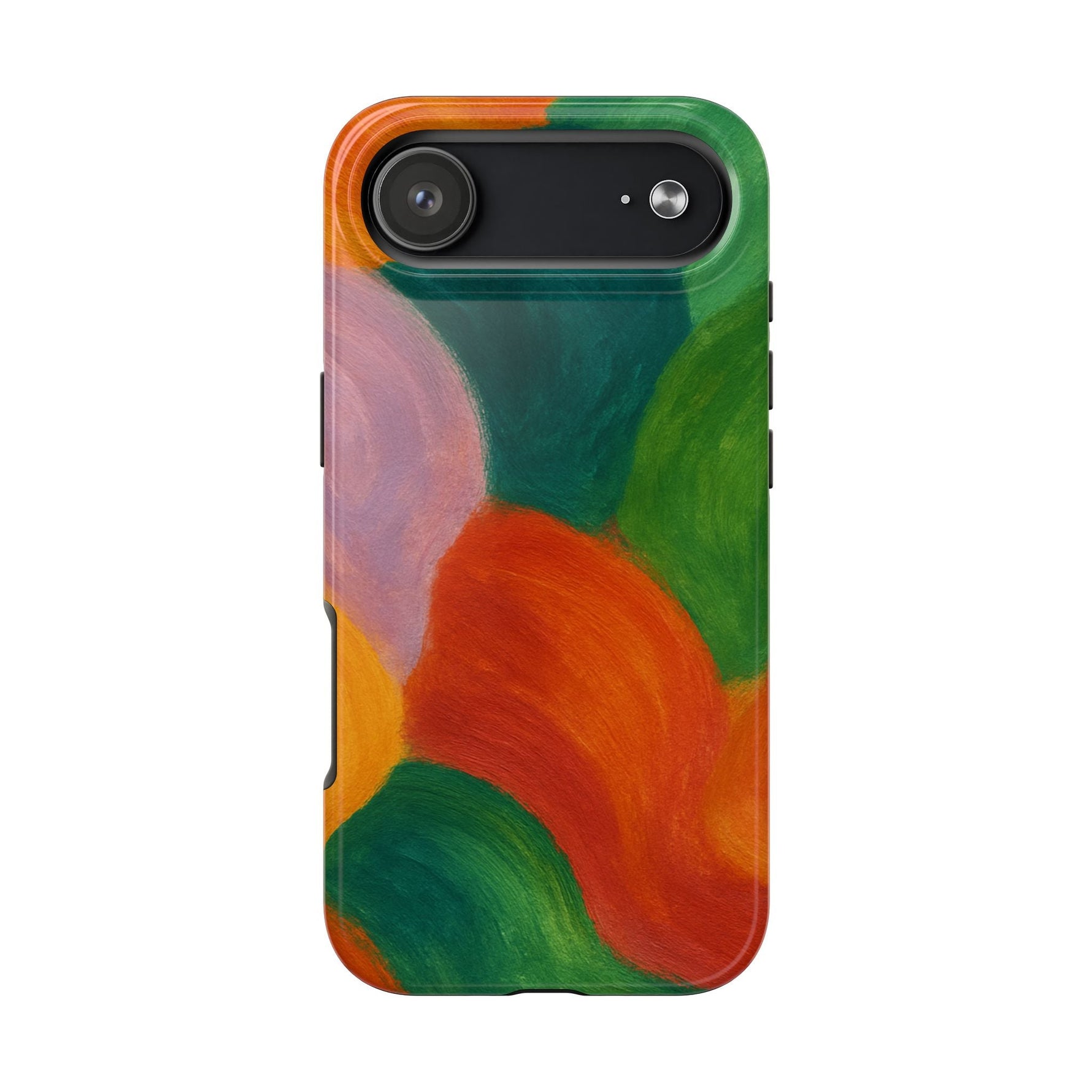 Abstract Color Wave Tough Phone Case — Bold Orange & Green Protective Phone Cover  Shamo's iPhone 17 Air