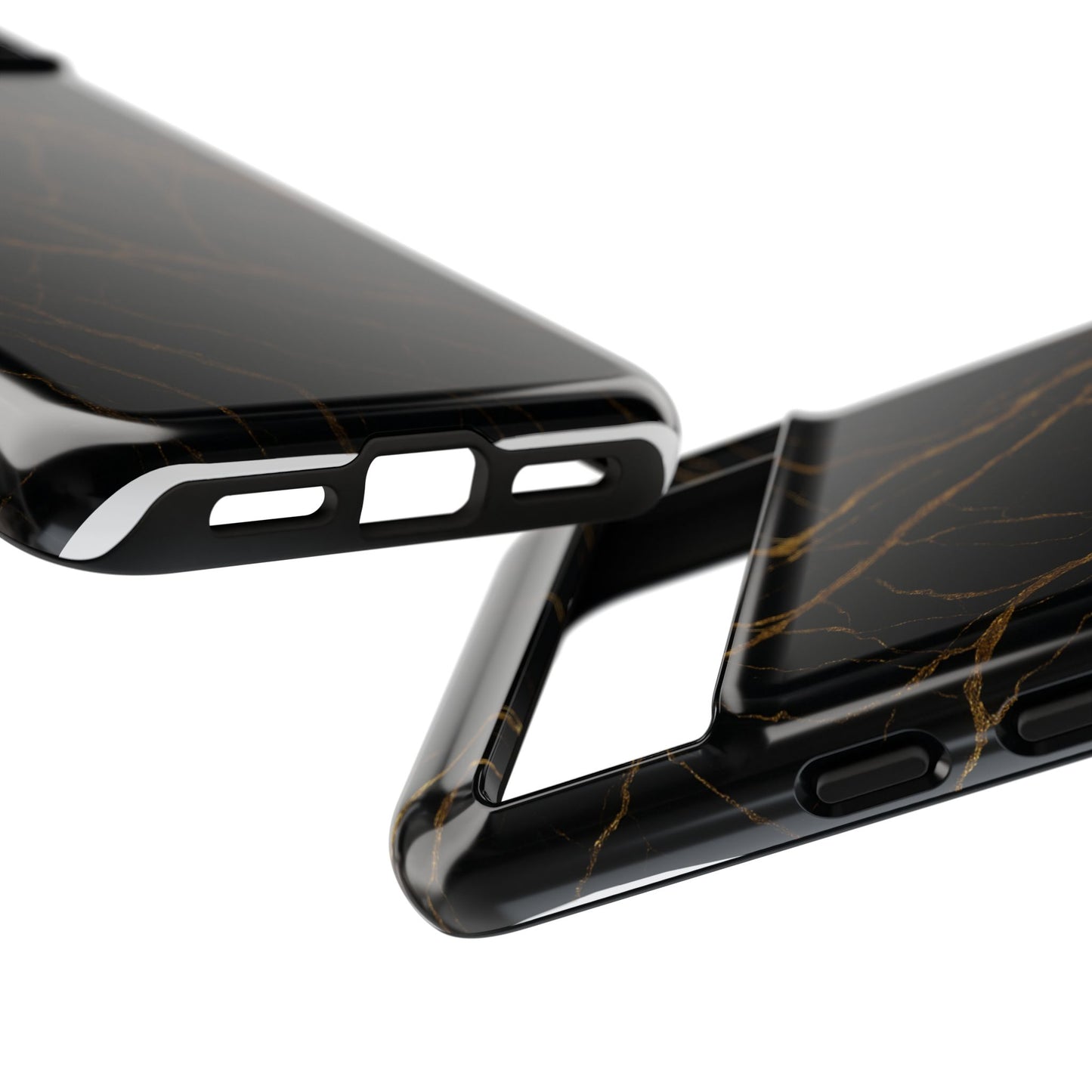 Black Marble Tough iPhone Case