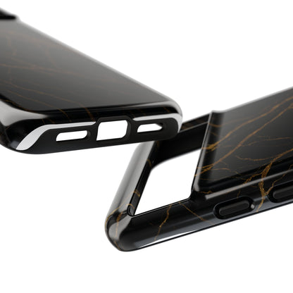 Black Marble Tough iPhone Case