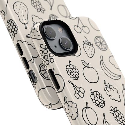 Fruit Pattern Tough iPhone Case | Compatible with MagSafe